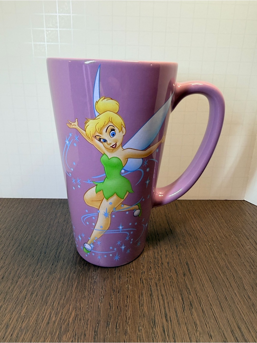 Disney Tinker Bell Purple Ceramic Mug with Green Accents